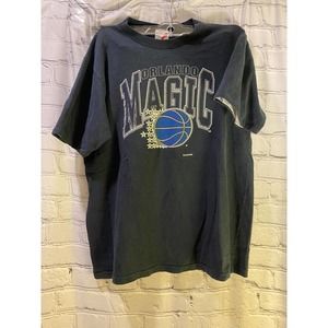 Vintage Orlando Magic 90s Single Stitch T Shirt Black Sz Youth Large NBA 14-16